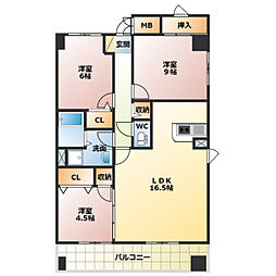 スカイマンションF 3LDKの間取図画像