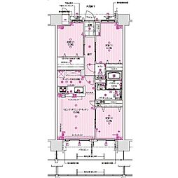 アルファステイツ西福原 3LDKの間取図画像