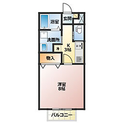 ルミナス祇園1 1Kの間取図画像
