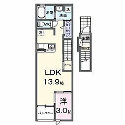 セントアンドリュース 1LDKの間取図画像