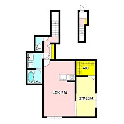 Ｋ・グランデ台新田 2階1LDKの間取り