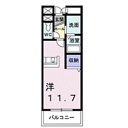 カーサ・セレーノ 3階ワンルームの間取り
