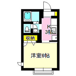 エトス12　Ｂ 2階1Kの間取り