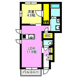 マロンハウス 1階1LDKの間取り