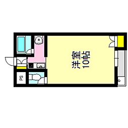 クオリティハイツ稲荷町 3階ワンルームの間取り