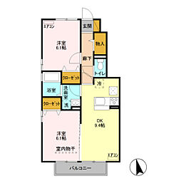 サンモール　Ａ 1階2LDKの間取り