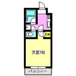 大塚ハイツ 1階1Kの間取り