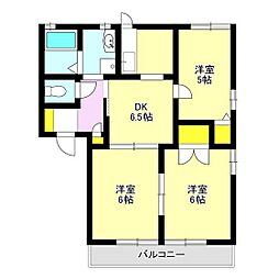 コンフォーレ上中居C 3DKの間取図画像