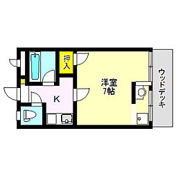 ヴィラ栄町 1Kの間取図画像