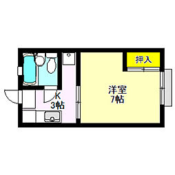 コア・シティ2 1Kの間取図画像
