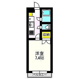 ガーデンプレイス中居町 1Kの間取図画像