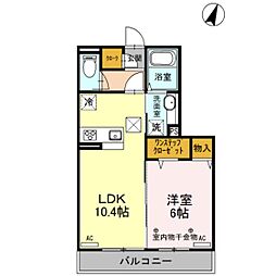 フェニックス 1LDKの間取図画像