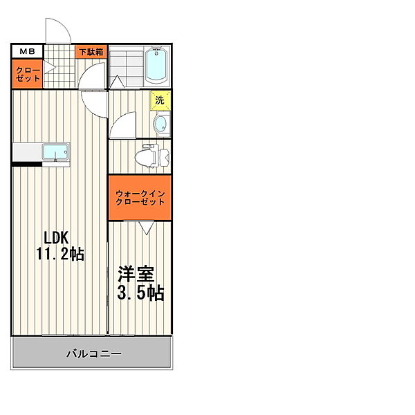 yukoto　B棟 ｜茨城県つくば市松野木(賃貸アパート1LDK・2階・37.53㎡)の写真 その6