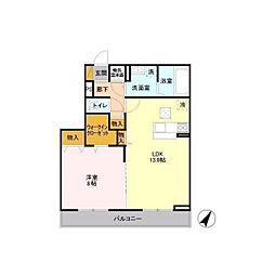 UTOPIA FOURLEAF　B 1階1LDKの間取り