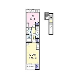 シュテルン 2階1LDKの間取り
