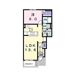 サンライズ・レジデンスI 1階1LDKの間取り