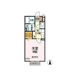 Ｐｒｉｍｒｏｓｅ（プリムローズ） 1階1Kの間取り