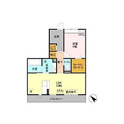 フェリオA 1LDKの間取図画像
