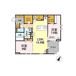 ベルグランデ 2LDKの間取図画像