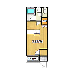 サンフラワー二の宮 1Kの間取図画像