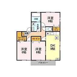 ファミーユ・つくばB 3DKの間取図画像