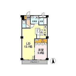 リバーフィールド 1LDKの間取図画像
