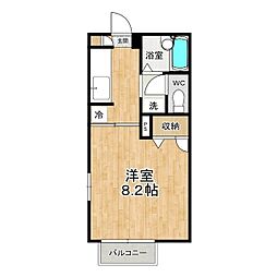Supreme成城C 1Kの間取図画像