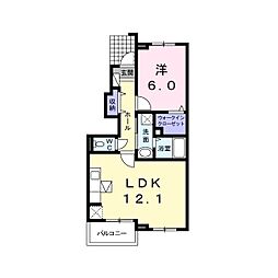 エアリーフォーリスト 1LDKの間取図画像