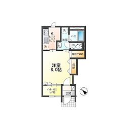 フォルティス 1Kの間取図画像