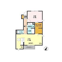 ルーチェ 1LDKの間取図画像