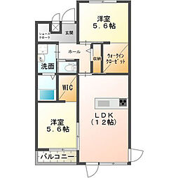 コンフォートレジデンス2 2LDKの間取図画像