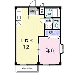 PLUMファミール2 1LDKの間取図画像