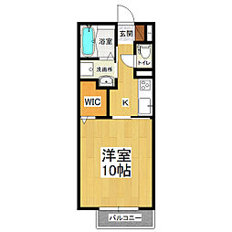 つくば市小野川アパート 1Kの間取図画像