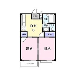 エルディム小川B 2DKの間取図画像
