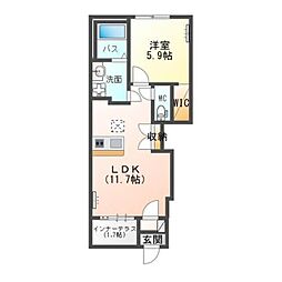 仮)土浦市乙戸新築アパート 1階1LDKの間取り