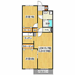 ＭＯＤＥＲＮ 2階2LDKの間取り