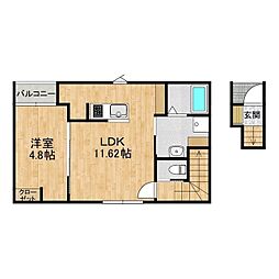 スールソレイユうずら野 1LDKの間取図画像