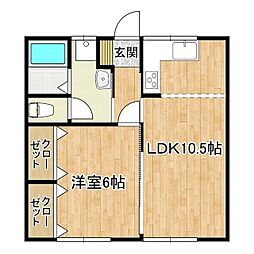 桜台ハイツ 1LDKの間取図画像
