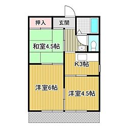 サンシティ寿 3Kの間取図画像