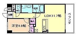 海老江サンライズ 1LDKの間取図画像