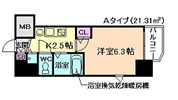 エスライズ梅田東 1Kの間取図画像