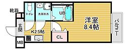 大阪市福島区海老江2丁目マンション 1Kの間取図画像