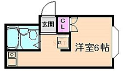 グローイングハウス ワンルームの間取図画像
