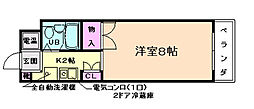 センチュリーショウエイ3 ワンルームの間取図画像
