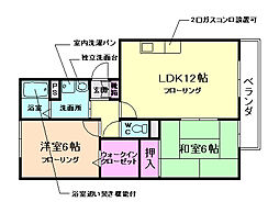 メゾンサンフラワー 2LDKの間取図画像