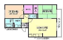 メゾンサンフラワー 2LDKの間取図画像