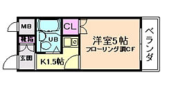 武藤マンション 1Kの間取図画像