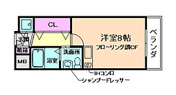 エスポワール 1Kの間取図画像