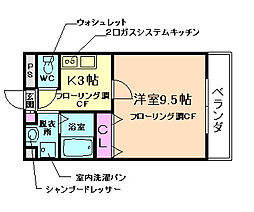 アネックス桜の町C 1Kの間取図画像