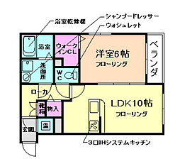 APPLESEEDSWADA 1LDKの間取図画像